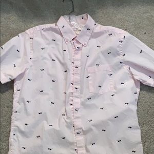 Merona Pink Shortsleeved Button Up Shirt